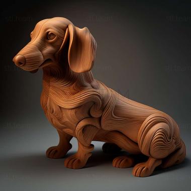 3D model Dachshund dog (STL)